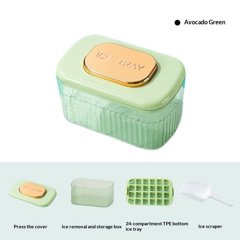 Pet Food-grade Light-luxury Airtight One-touch Ice Cube Tray Storage Box