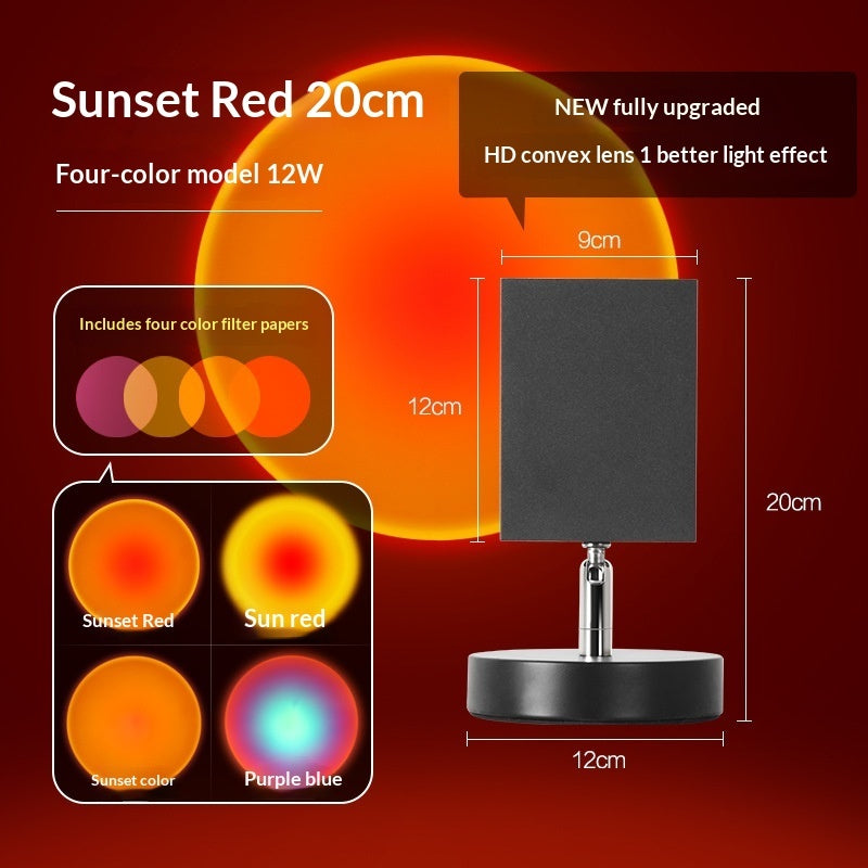 Sunset Lights Red Floor Table Lamp Living Room Bedroom Projection Sun Light Creative Sunset Bedside And Sofa Side Atmosphere
