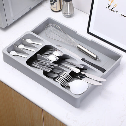 Organizer Retractable Tableware Storage Box Drawer Rack