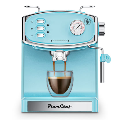 20 Bar Espresso Machine - Professional Compact Espresso Maker With Milk Frother, 54oz Large Water Tank, Low Noise, For Cappuccino, Latte, Blue, Amazon Resale Prohibited