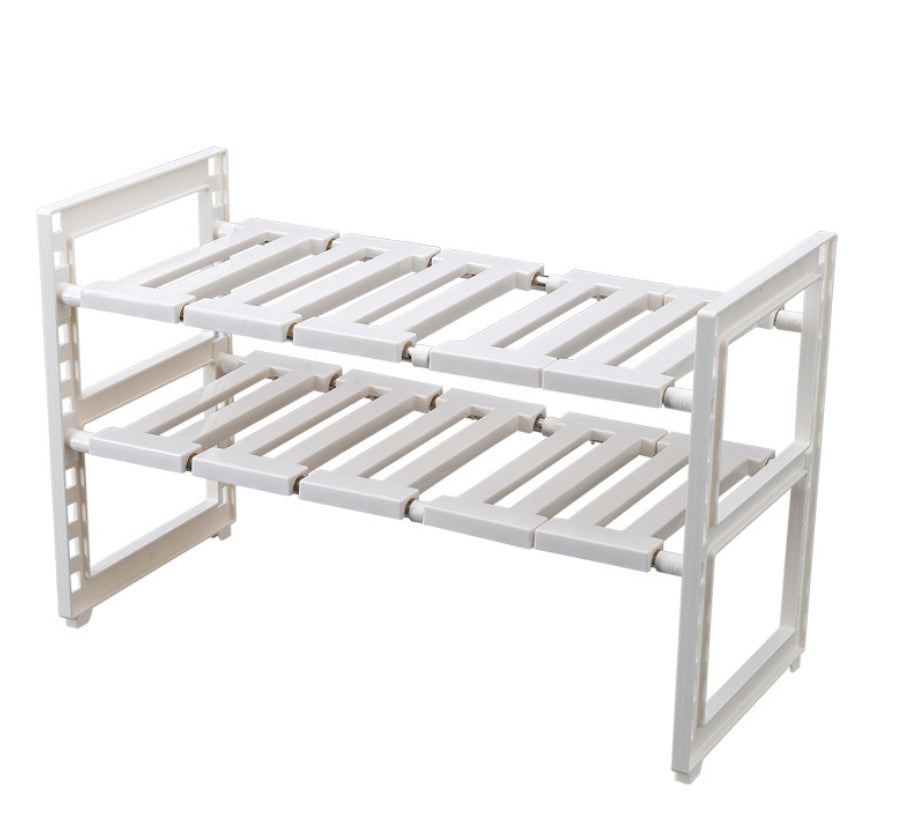 Under Sink 2 Tier Expandable Shelf Organizer