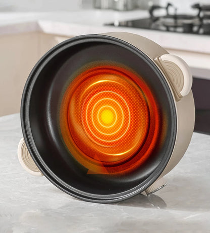 Electric Slow Cooker Glass Lid Non Stick Rice Cooking Frying Pan Stew Pot