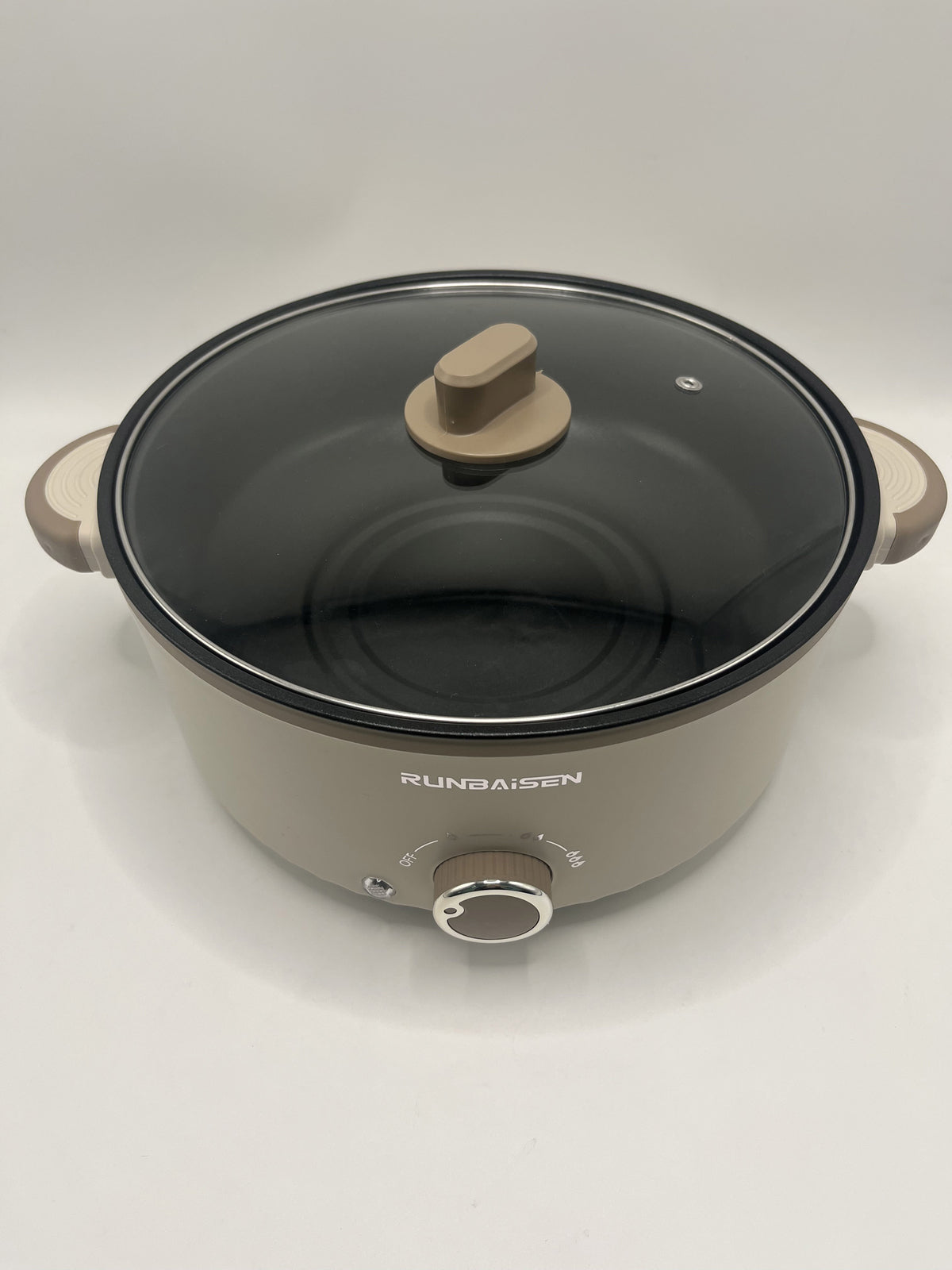 Electric Slow Cooker Glass Lid Non Stick Rice Cooking Frying Pan Stew Pot