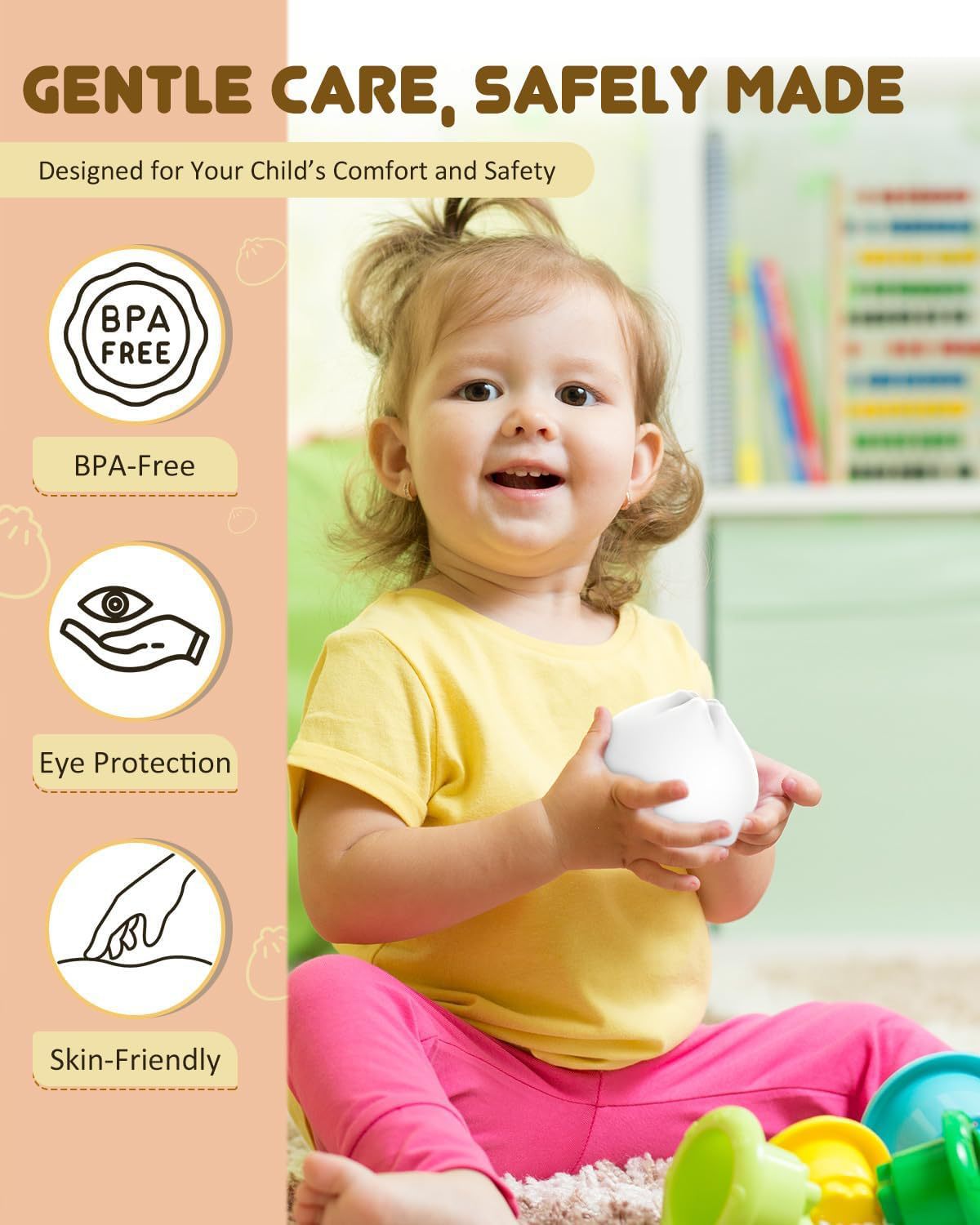 Silicone Steamed Bun-shaped Rechargeable Warm-light Silicone Night Light