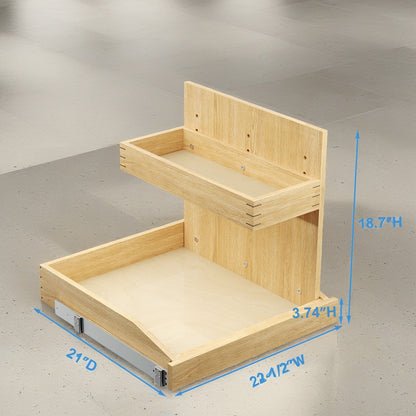 Under Sink Organizers And Storage 22  W X 21  D, 2 Tier Pull Out Cabinet Organizer With Soft Close, Adjustable Pull Out Cabinet Organizer With U Bracket For Bathroom Kitchen Right