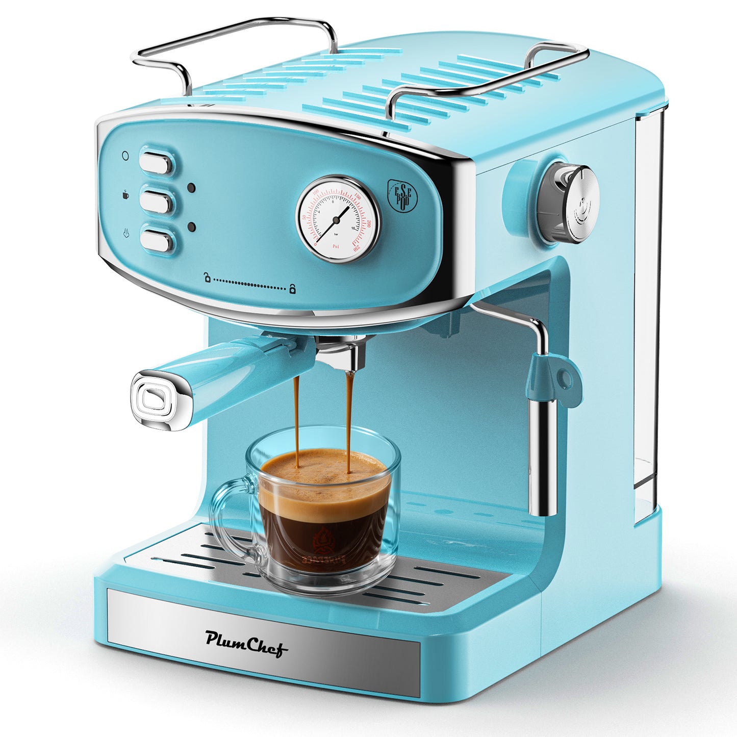 20 Bar Espresso Machine - Professional Compact Espresso Maker With Milk Frother, 54oz Large Water Tank, Low Noise, For Cappuccino, Latte, Blue, Amazon Resale Prohibited