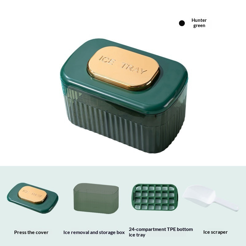 Pet Food-grade Light-luxury Airtight One-touch Ice Cube Tray Storage Box