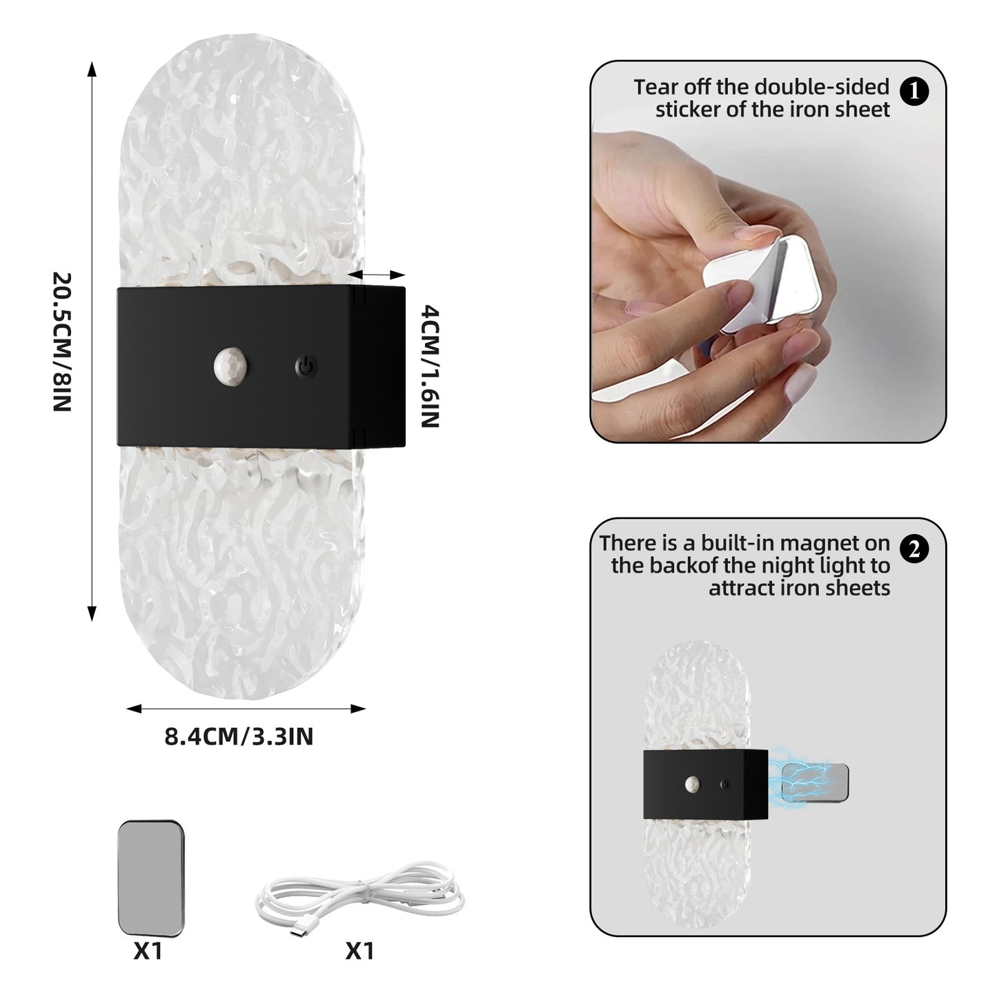 Modern Minimalist LED Motion-sensor Bedside Wall Lamp