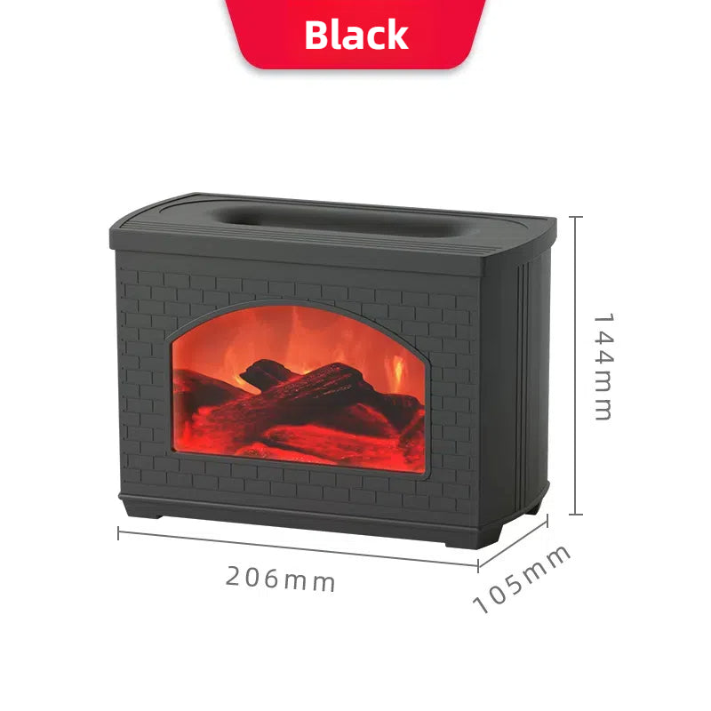 New Simulated Fireplace Air Humidifier Flame Effect Aroma Oil Diffuser Aromatherapy Humidifiers Mist Sprayer Air Purifier