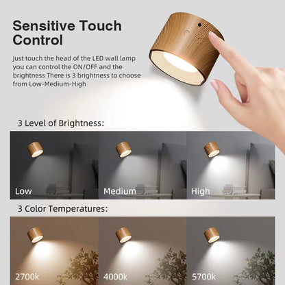 Magnetic Wall Lamp Touch And LED Reading Bedside Lamp