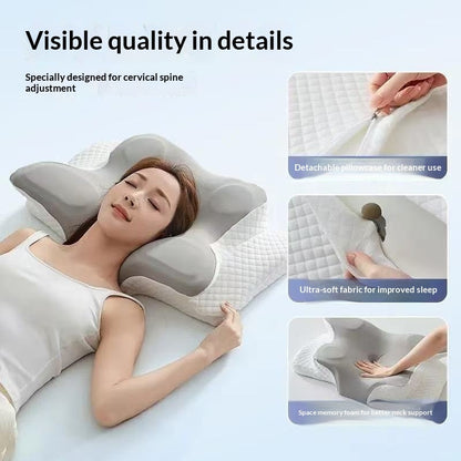 Slow-Rebound Memory Foam Neck-Care Sleep Aid Butterfly-Shaped Ergonomic Multi-Functional Side-Sleeping Pillow