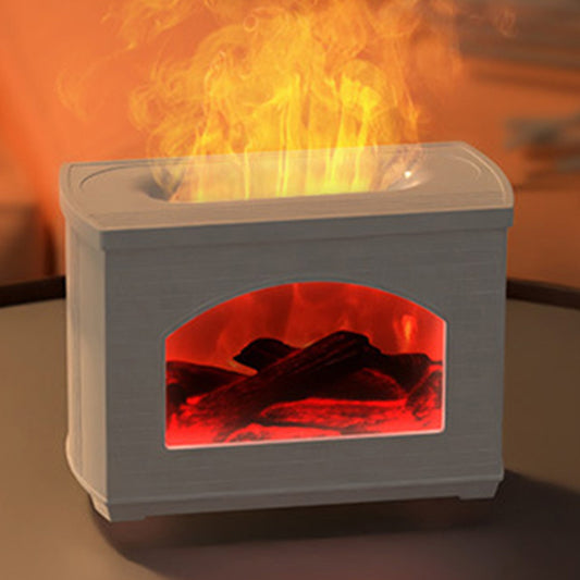 New Simulated Fireplace Air Humidifier Flame Effect Aroma Oil Diffuser Aromatherapy Humidifiers Mist Sprayer Air Purifier