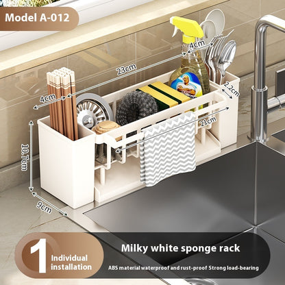 Multifunctional Sink Sponge Draining Rack Countertop Organizer Storage Rack