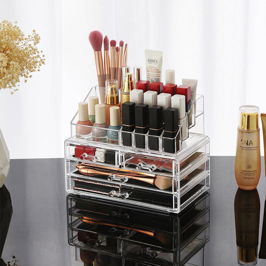 Acrylic Drawer Type Desktop Cosmetic Organizer Anti-dust