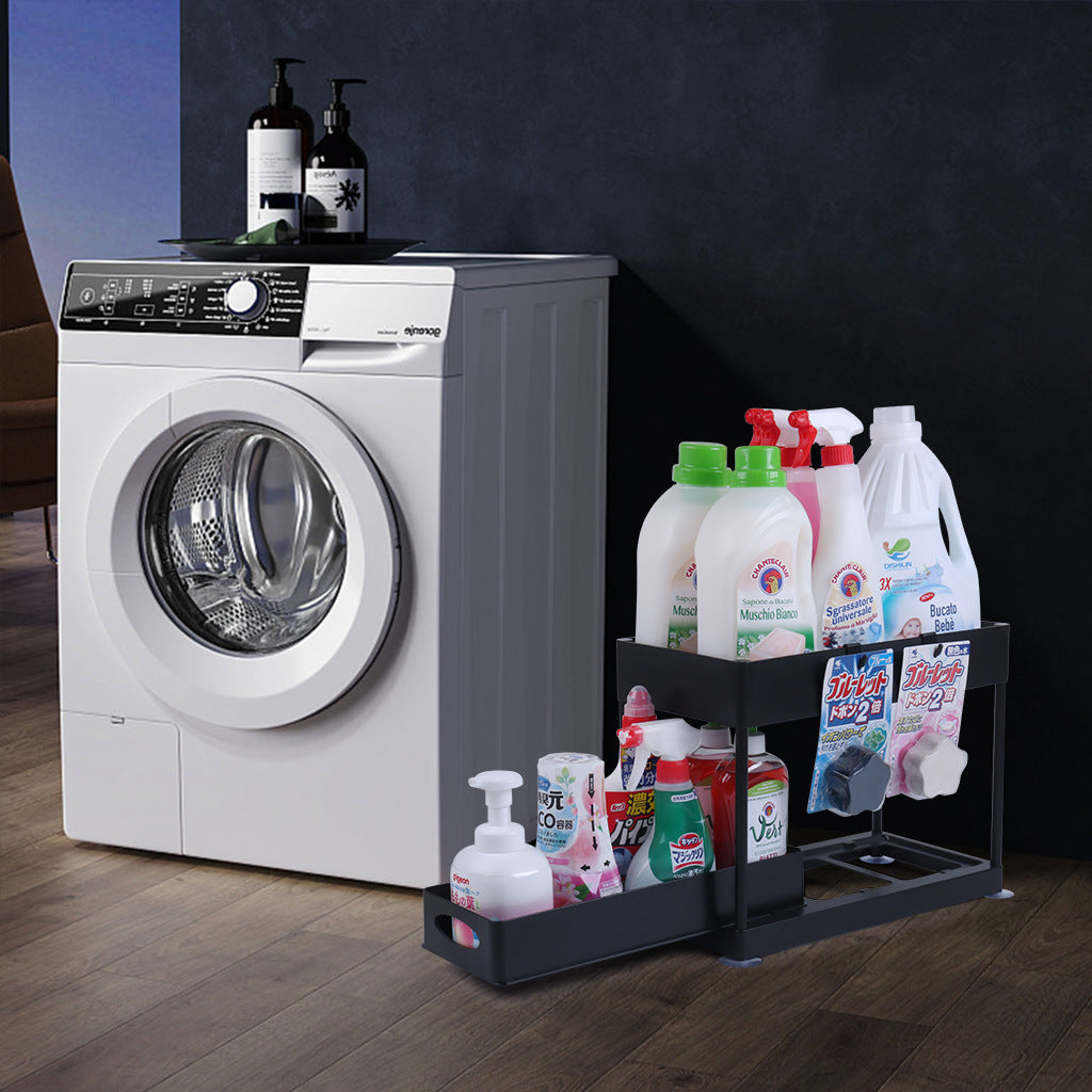 Pull-out Double-Layer Sink Countertop Organizer Storage Rack