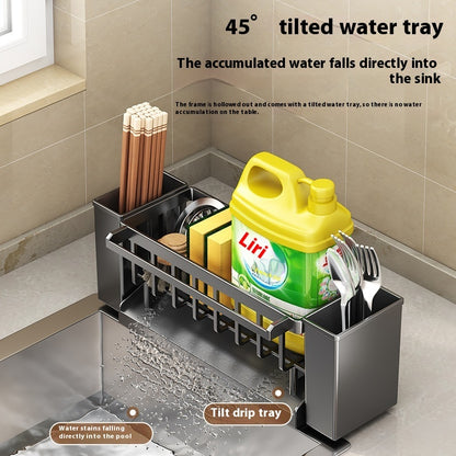 Multifunctional Sink Sponge Draining Rack Countertop Organizer Storage Rack
