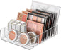 Makeup Organizer For Eyeshadow Palette And Lipstick Organizer, 7 Section Divided Makeup Palette Organizer For Vanity Drawer Countertop Modern Cosmetics Storage