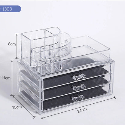 Acrylic Drawer Type Desktop Cosmetic Organizer Anti-dust